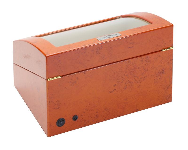 Diplomat Burl Wood Four Watch Winder