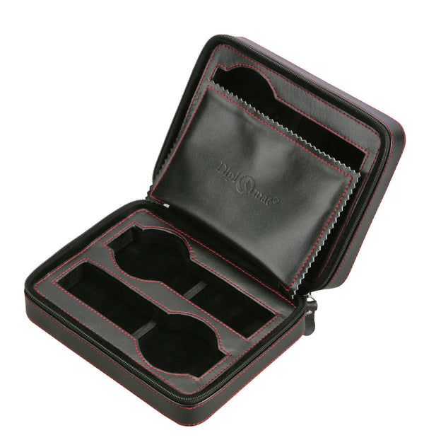Diplomat Black Leather 4 Watch Travel Case