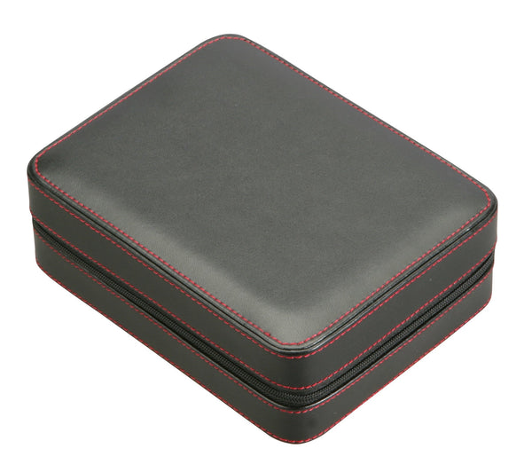 Diplomat Black Leather 4 Watch Travel Case