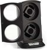 Diplomat Matte Black Double Watch Winder Tower