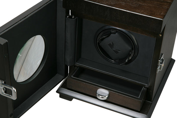 Volta Rustic Brown Single Watch Winder w/ Storage