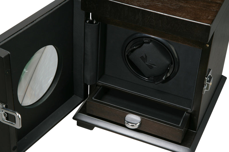 Volta Rustic Brown Single Watch Winder w/ Storage