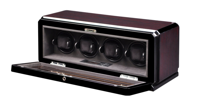 Volta Dark Ebony Rosewood Four Watch Winder