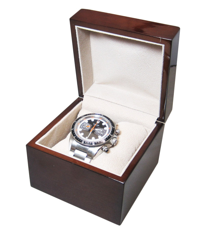 Single Genuine Mahogany Wood Watch Box